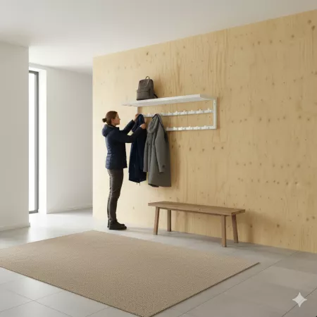 Wieszak kuty do przedpokoju z półką loft